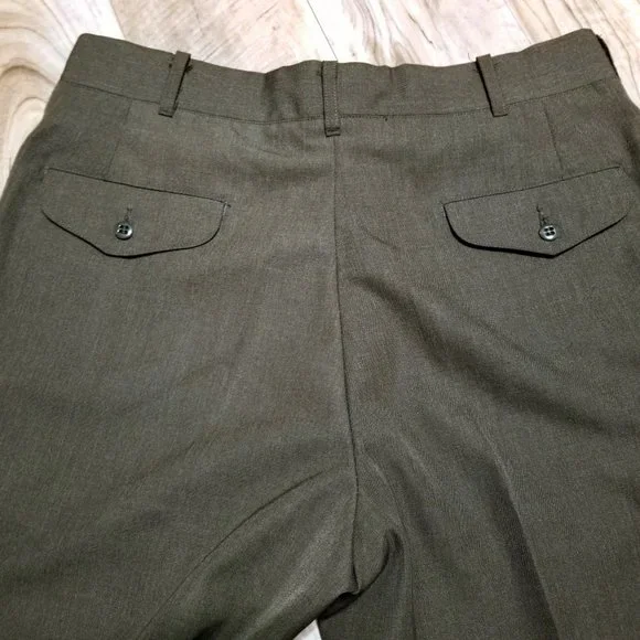 USMC US Marine Pants Military Wool Blend Dress Trousers 35R Green 35x28 Gorpcore